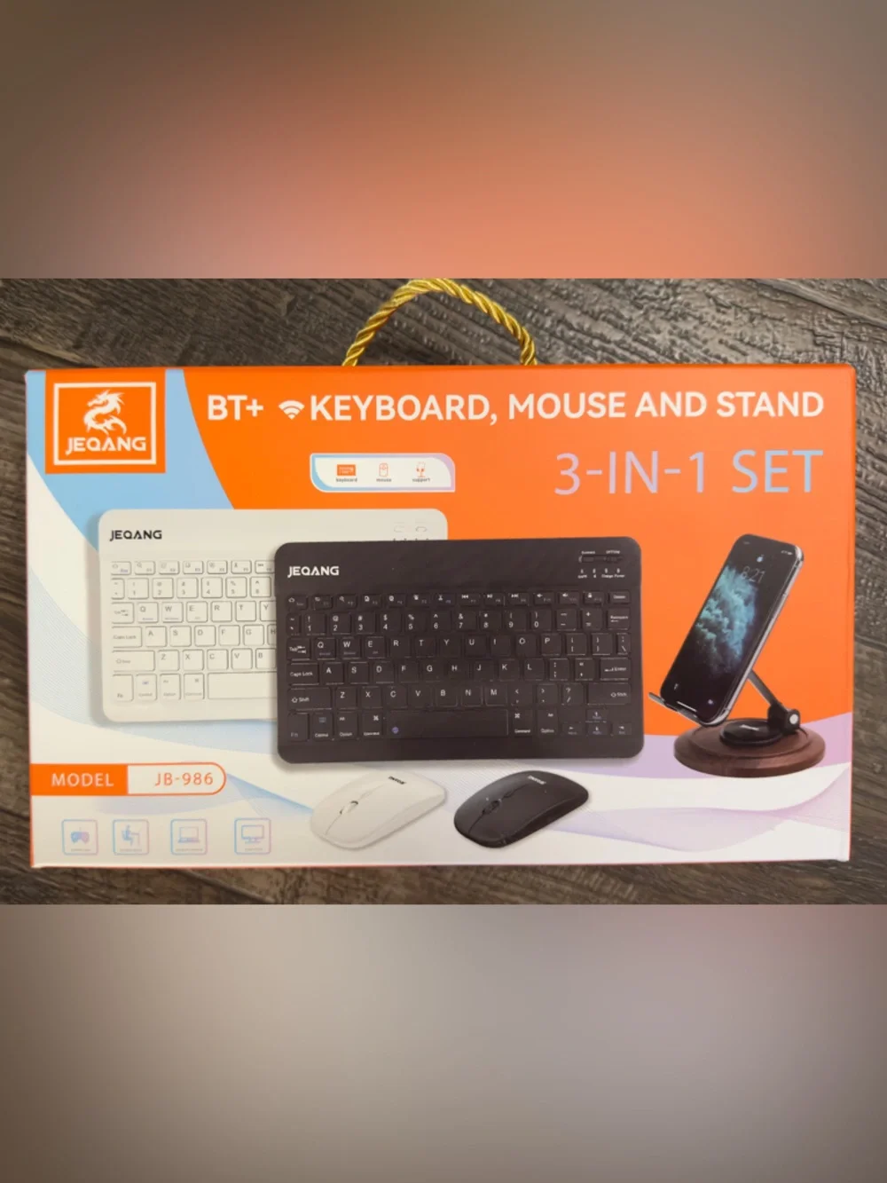 NEW 3-in-1 BT+ Wireless Keyboard, Mouse & Phone Support - White and Black